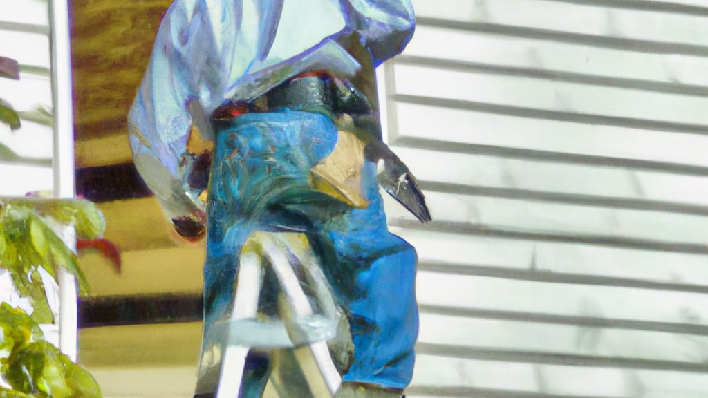 Man climbing ladder on Portland, Tennessee home to replace roof