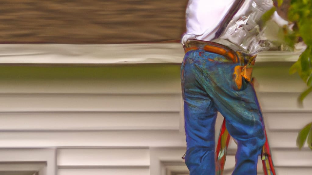 Man climbing ladder on Princeton, Illinois home to replace roof