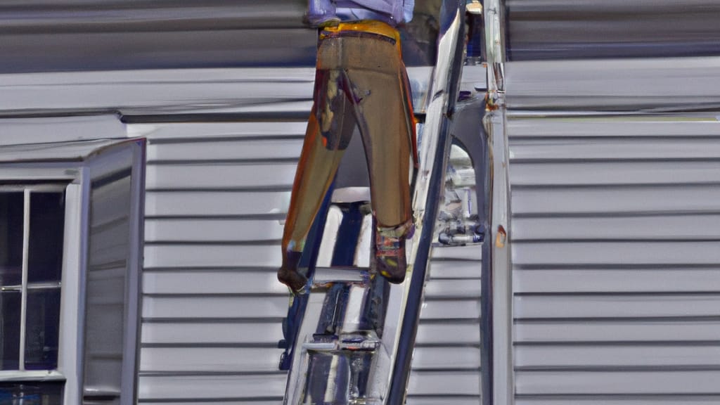 Man climbing ladder on Princeton, Kentucky home to replace roof