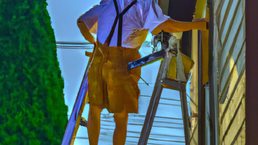 Man climbing ladder on Redmond, Oregon home to replace roof