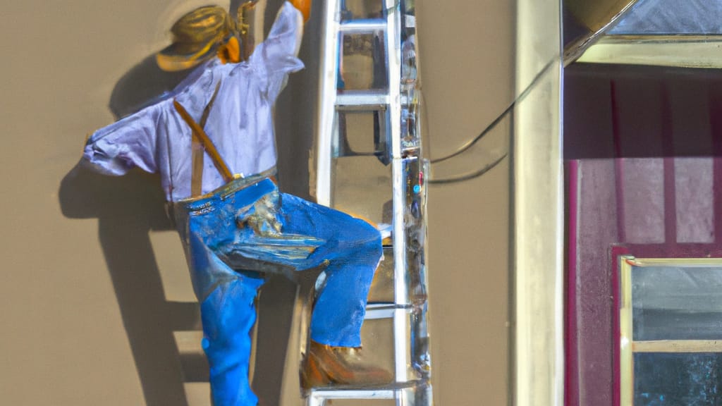 Man climbing ladder on Richfield, Utah home to replace roof