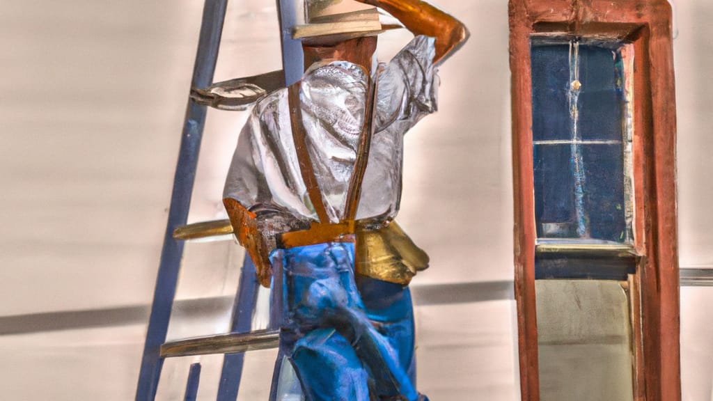 Man climbing ladder on Roy, Utah home to replace roof