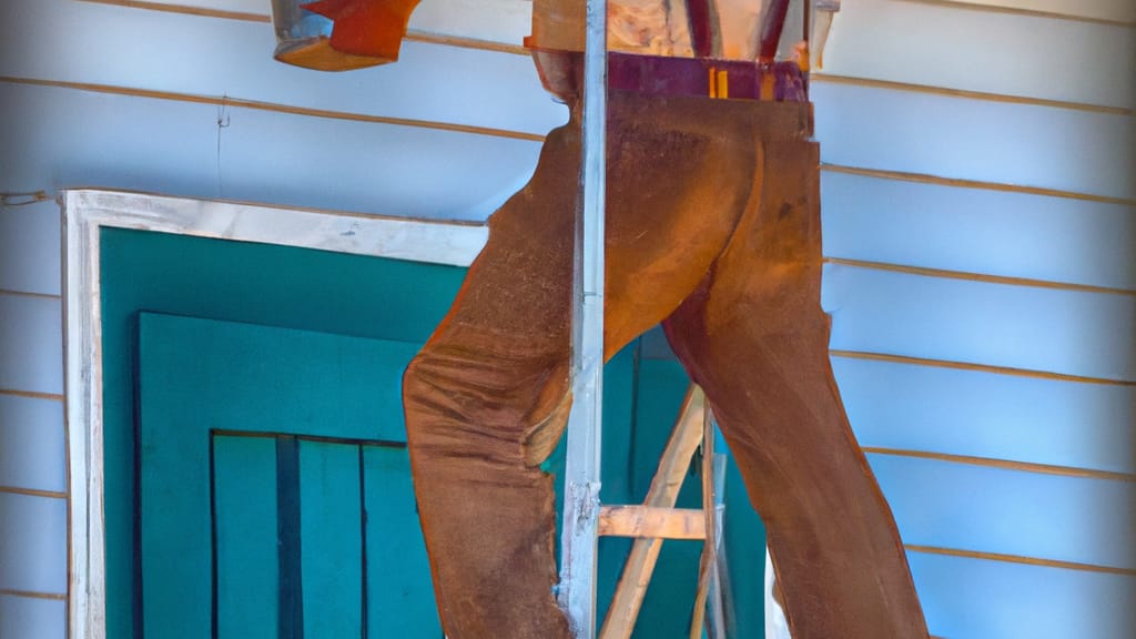 Man climbing ladder on Satsuma, Alabama home to replace roof