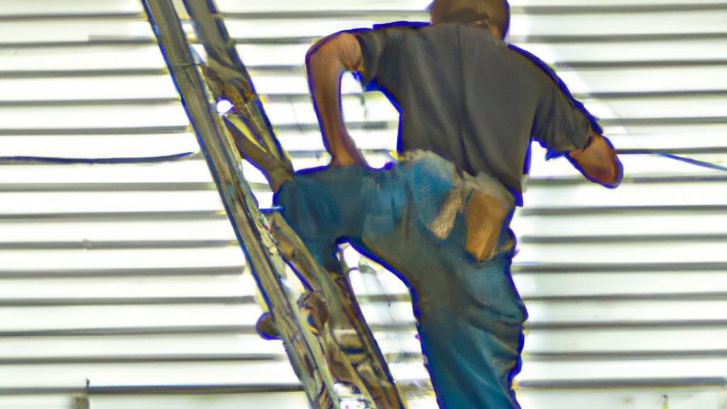 Man climbing ladder on Seabrook, Texas home to replace roof