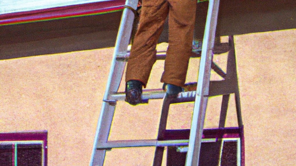 Man climbing ladder on Spanish Fork, Utah home to replace roof