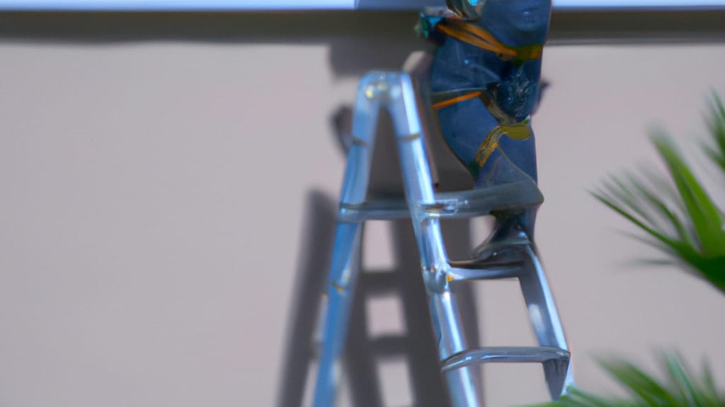 Man climbing ladder on Stuart, Florida home to replace roof