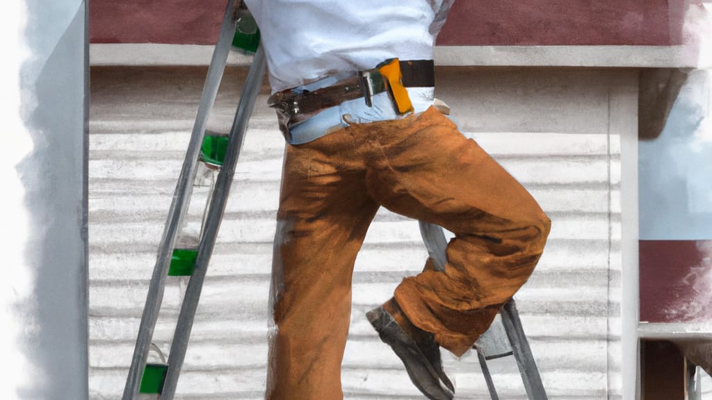 Man climbing ladder on Taylor, Texas home to replace roof