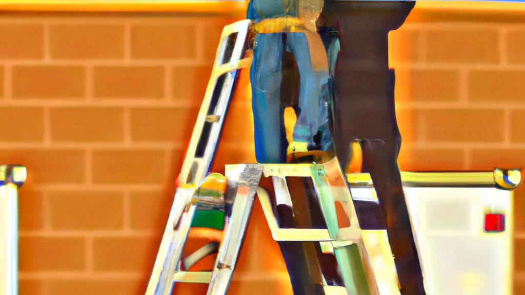 Man climbing ladder on Tolleson, Arizona home to replace roof