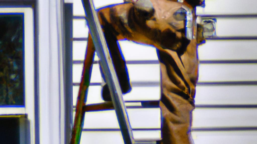 Man climbing ladder on Union, Missouri home to replace roof