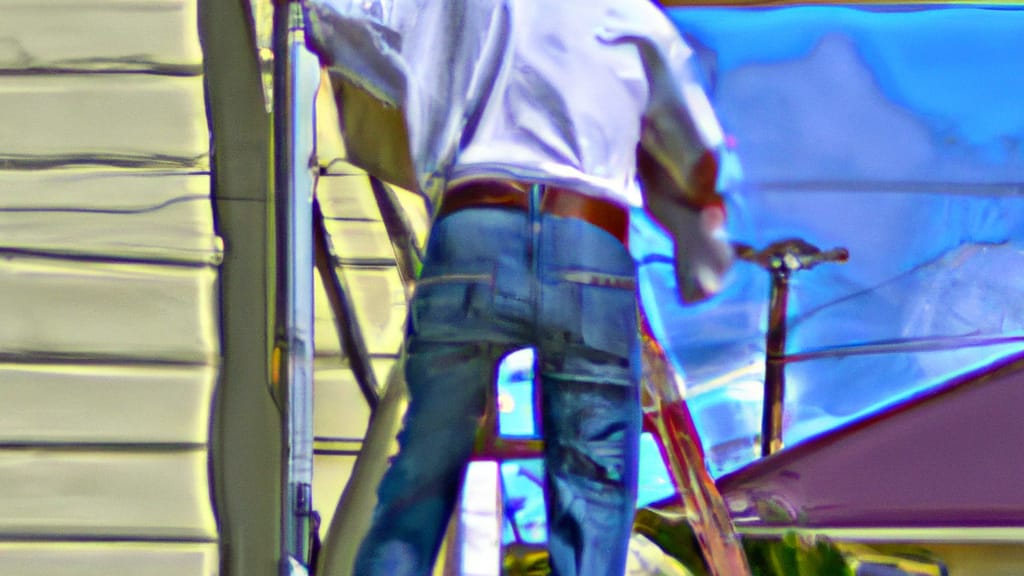 Man climbing ladder on Wimauma, Florida home to replace roof
