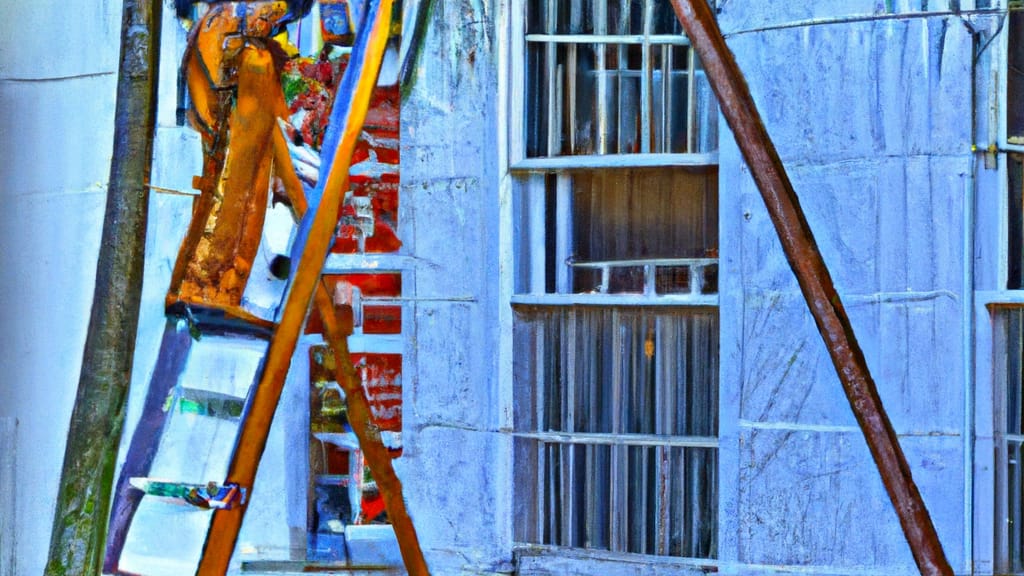 Man climbing ladder on Winter Haven, Florida home to replace roof