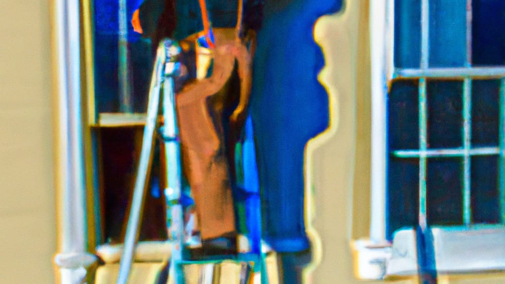 Man climbing ladder on Winton, California home to replace roof