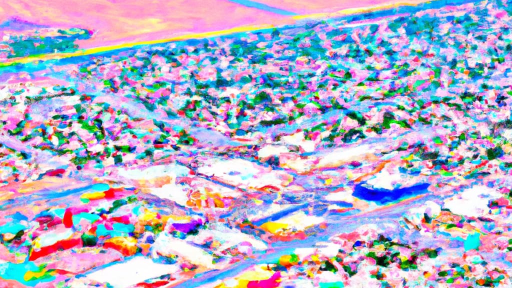 San Elizario, Texas painted from the sky