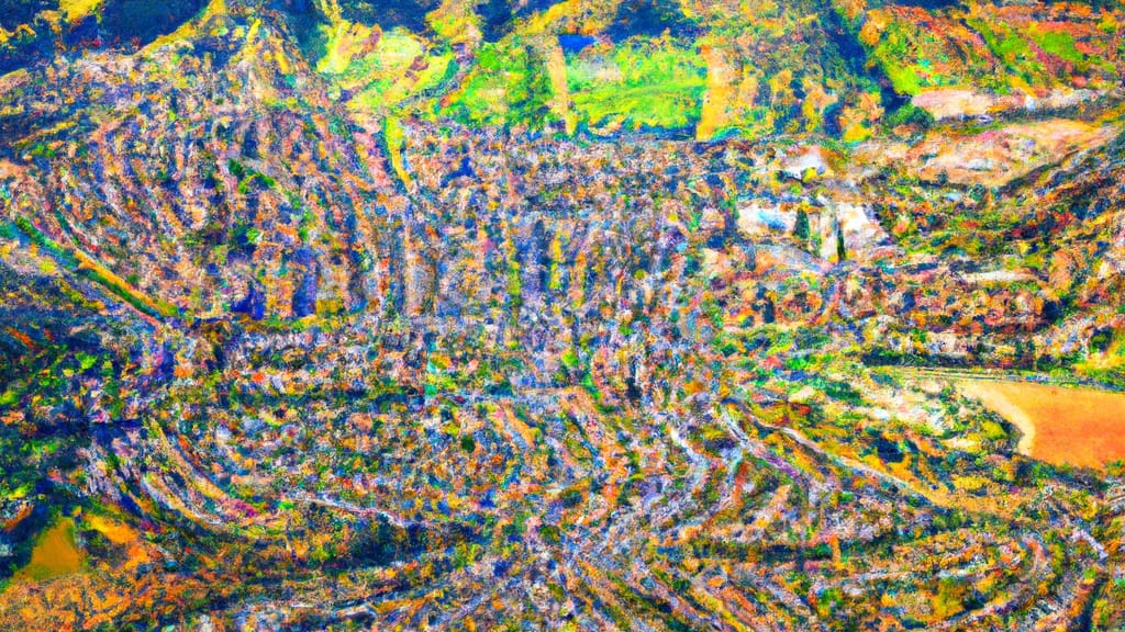 Santa Clarita, California painted from the sky