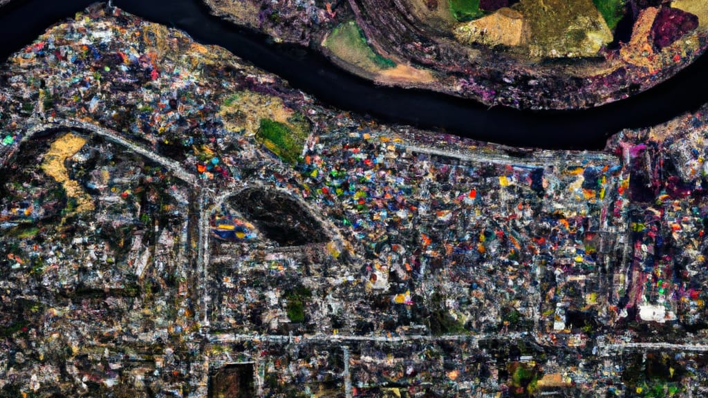 Schuylkill Haven, Pennsylvania painted from the sky