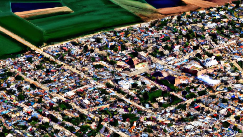 Sidney, Nebraska painted from the sky