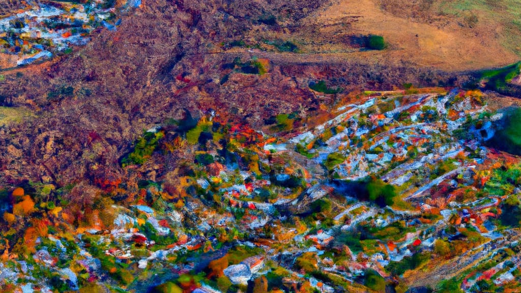 Smithfield, Virginia painted from the sky