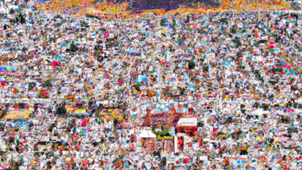 Socorro, New Mexico painted from the sky