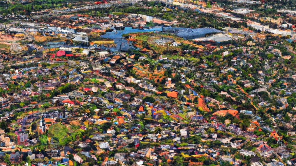 Southlake, Texas painted from the sky