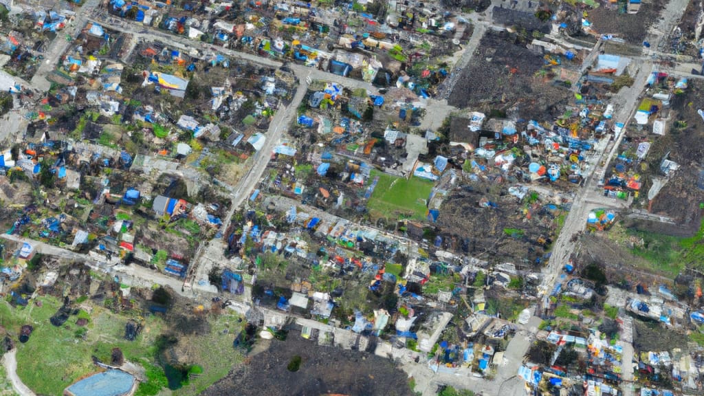 Spring Grove, Illinois painted from the sky