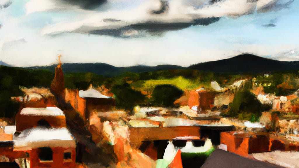 Staunton, Virginia painted from the sky