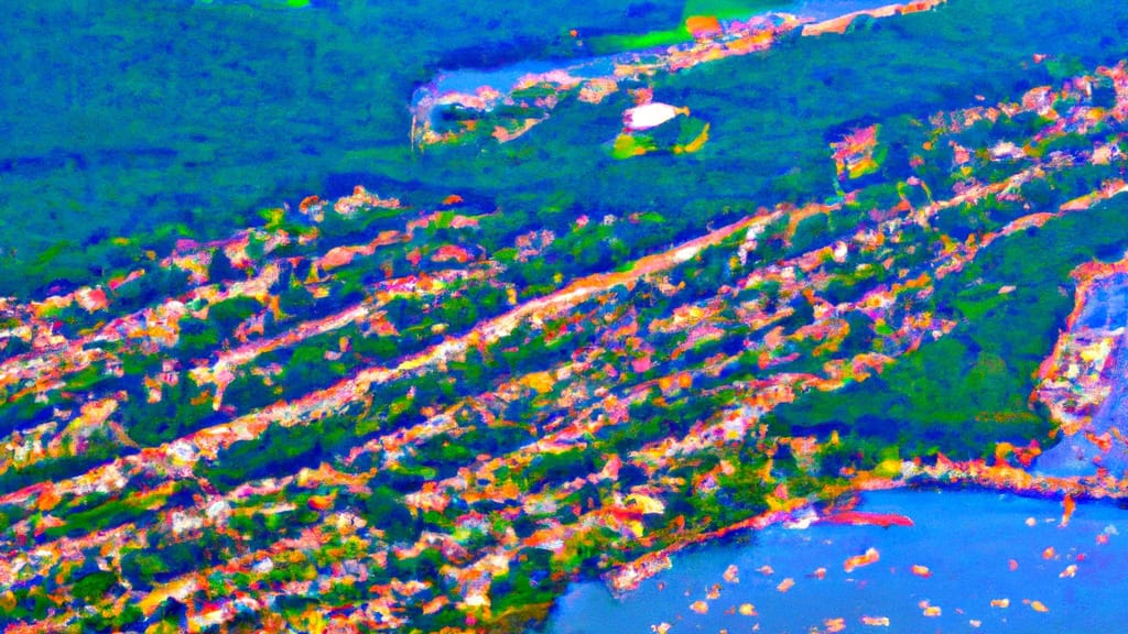 Stony Point, New York painted from the sky