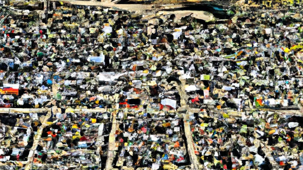 Sturgis, South Dakota painted from the sky