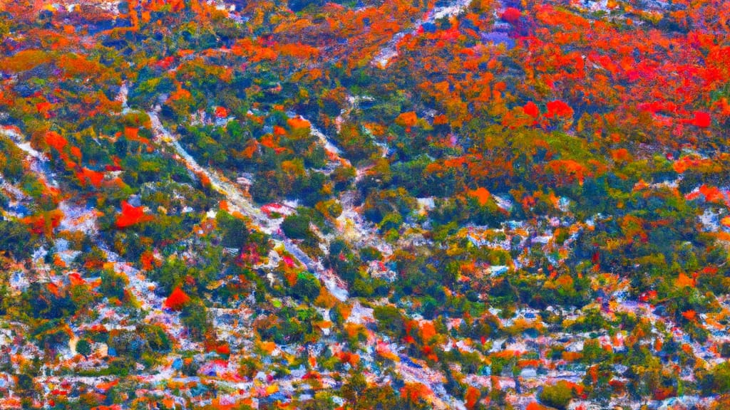 Sudbury, Massachusetts painted from the sky