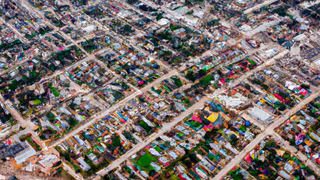 Sulphur Springs, Texas painted from the sky