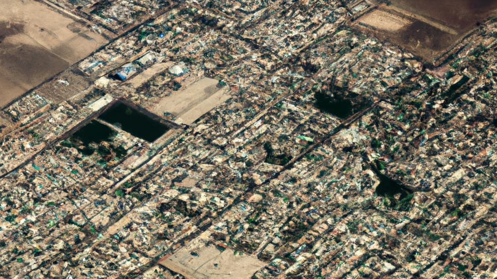 Taft, California painted from the sky