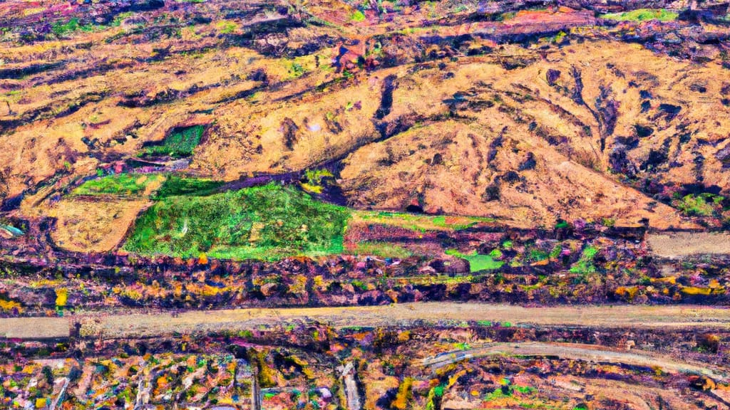 Tehachapi, California painted from the sky