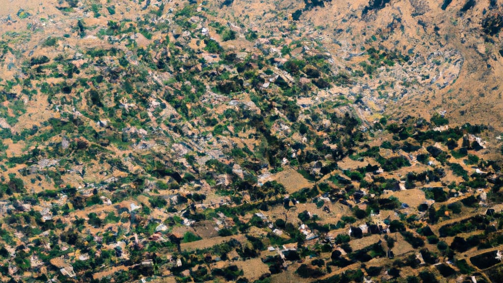 Twentynine Palms, California painted from the sky