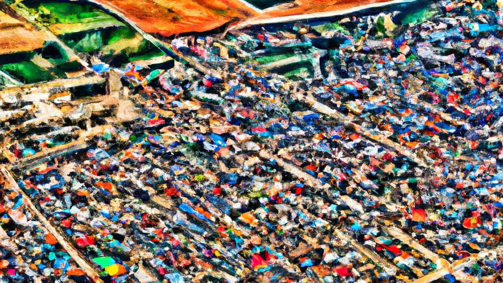 Vermillion, South Dakota painted from the sky