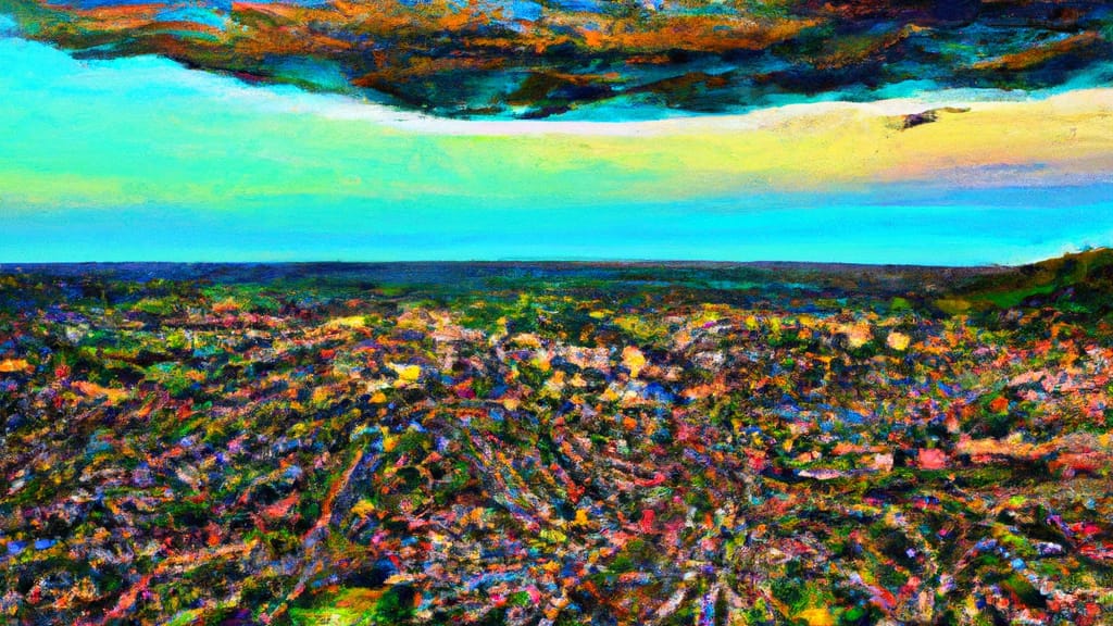 Wahiawa, Hawaii painted from the sky