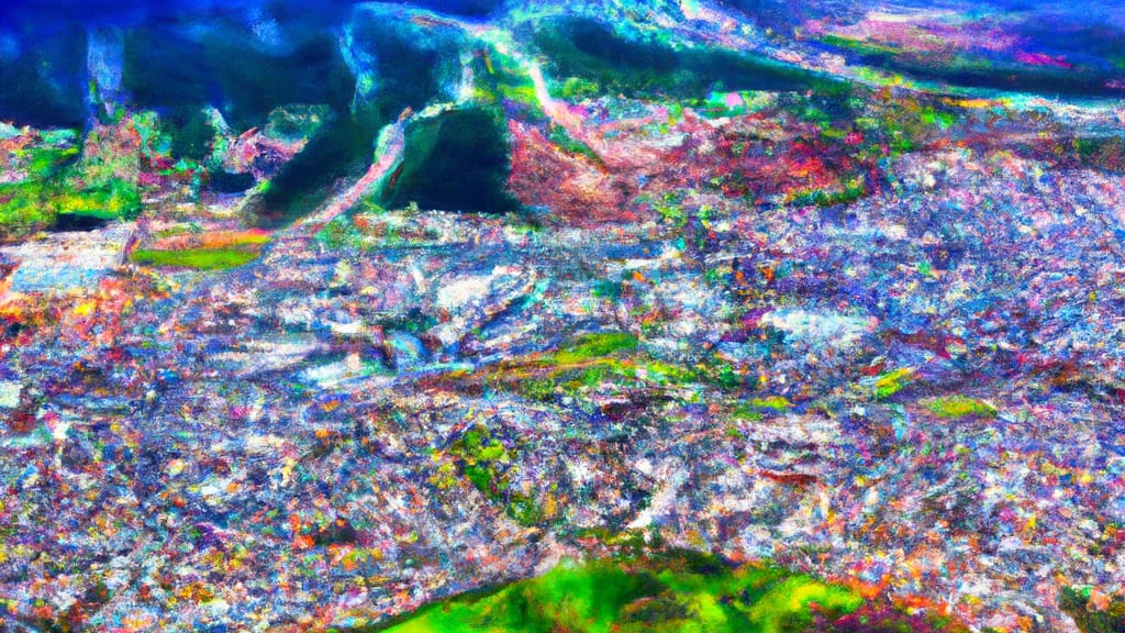 Waipahu, Hawaii painted from the sky