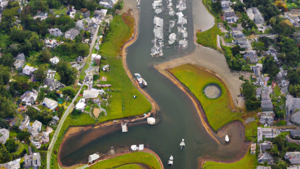 Wareham, Massachusetts painted from the sky