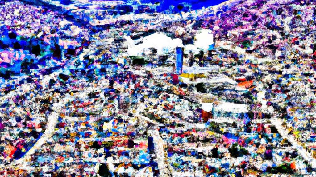 Waterbury, Connecticut painted from the sky