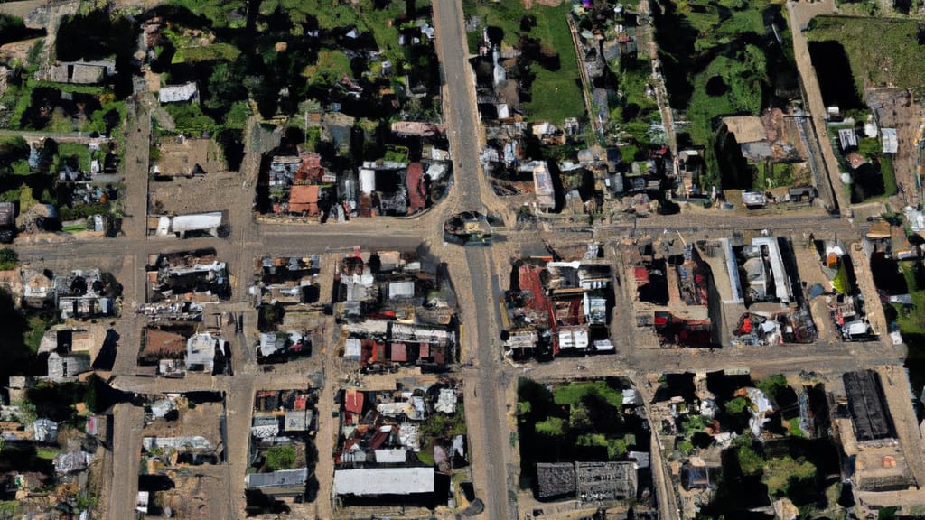 Waupun, Wisconsin painted from the sky