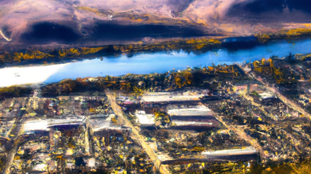 Wenatchee, Washington painted from the sky