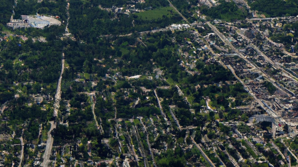 West Bend, Wisconsin painted from the sky