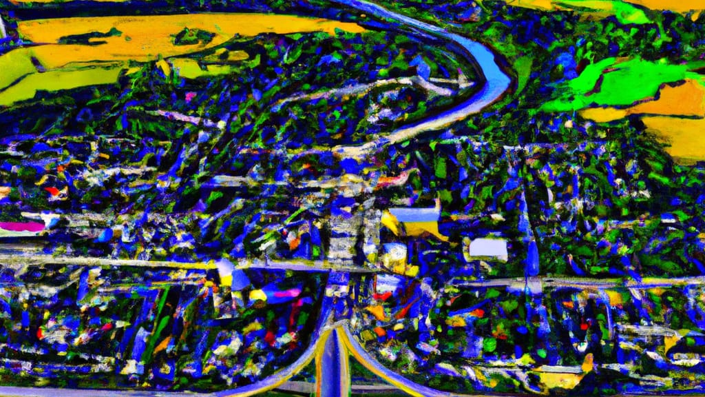 West Des Moines, Iowa painted from the sky