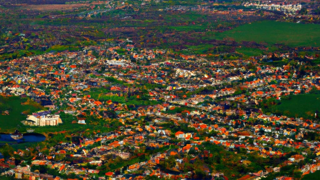 Wheaton, Illinois painted from the sky