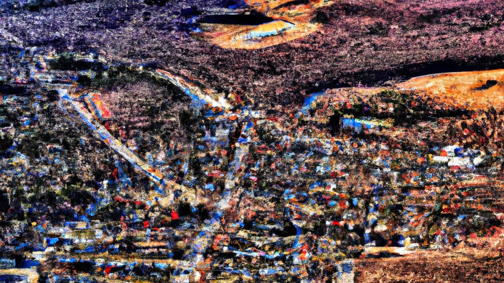 Whitman, Massachusetts painted from the sky