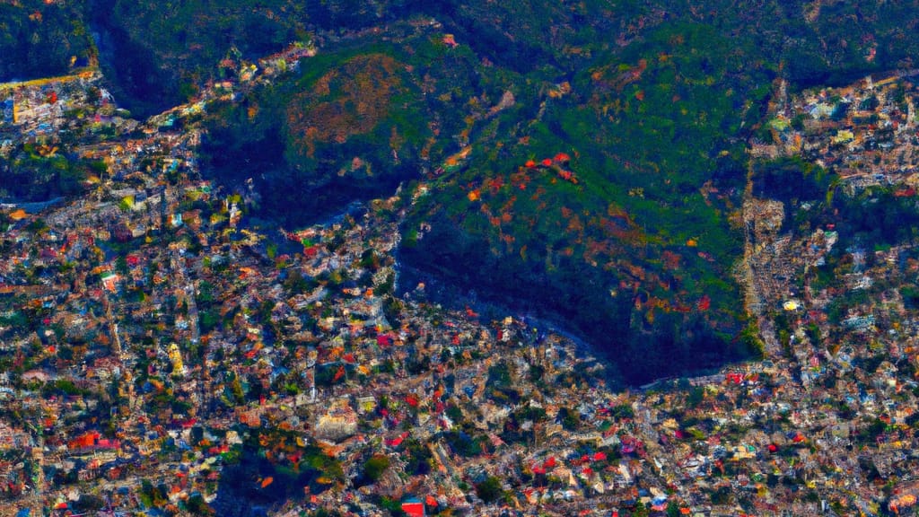 Willits, California painted from the sky