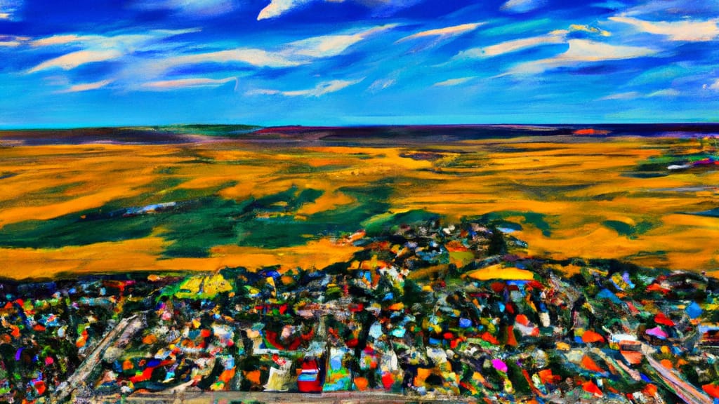 Windsor, Colorado painted from the sky