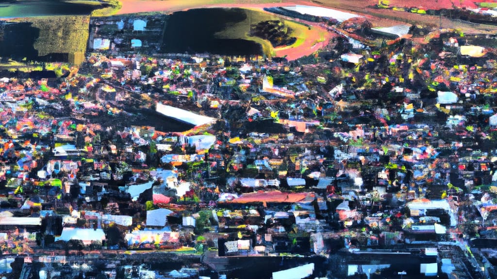 Woodburn, Oregon painted from the sky