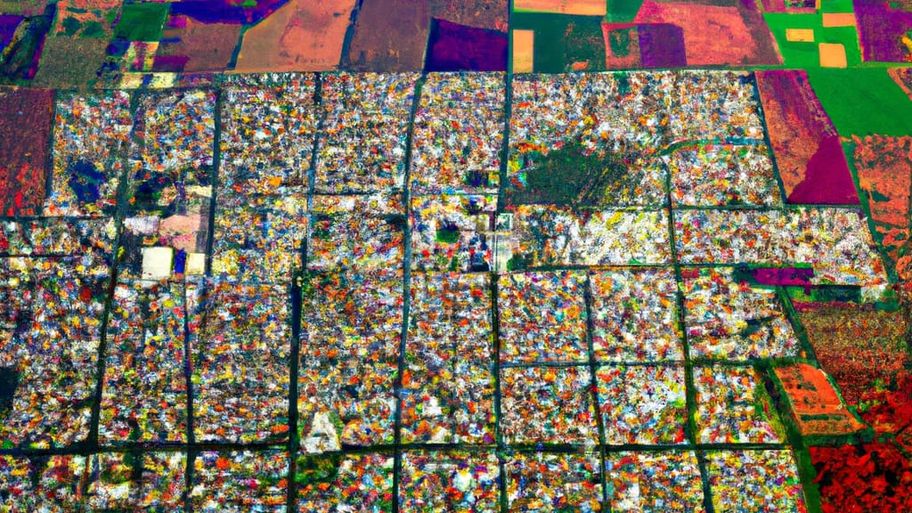 Woodland, California painted from the sky