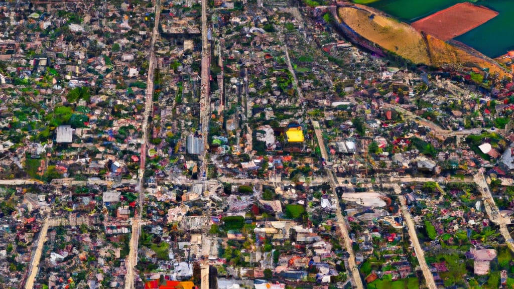 Woodstock, Illinois painted from the sky