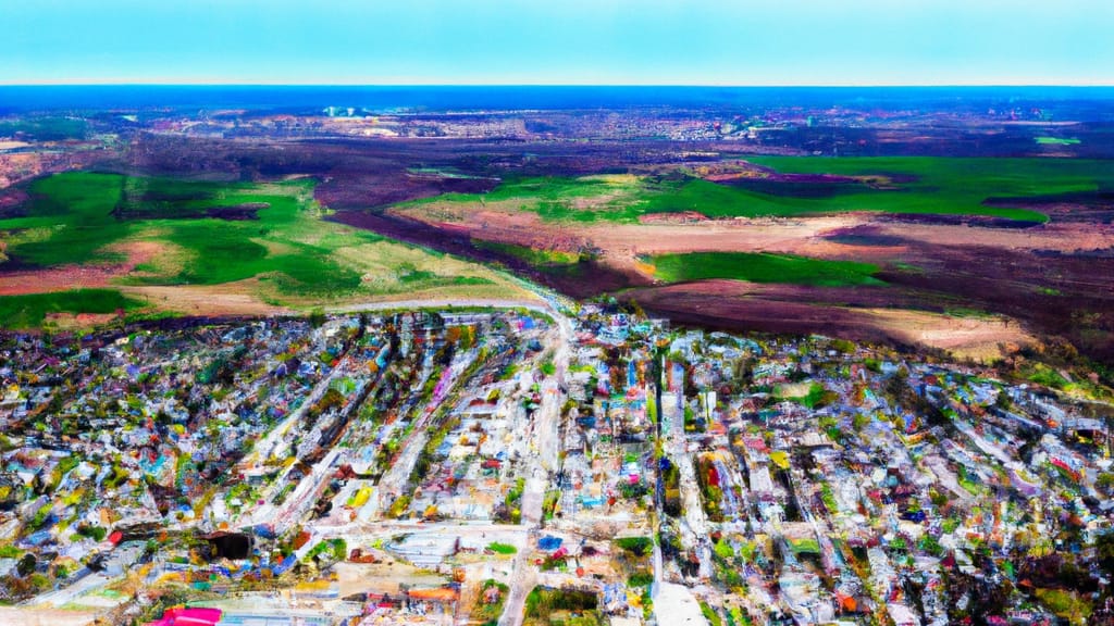 Worthington, Minnesota painted from the sky