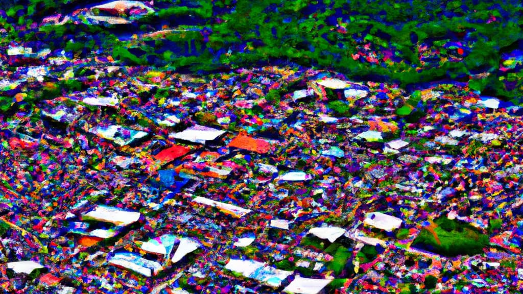 Yazoo City, Mississippi painted from the sky